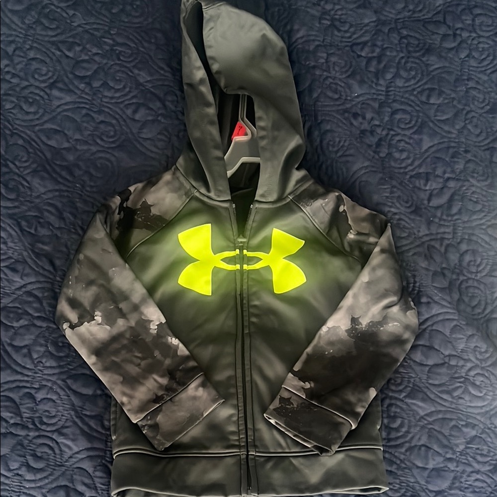 Under Armour Kids Hoodie - Black and Neon Yellow Logo
